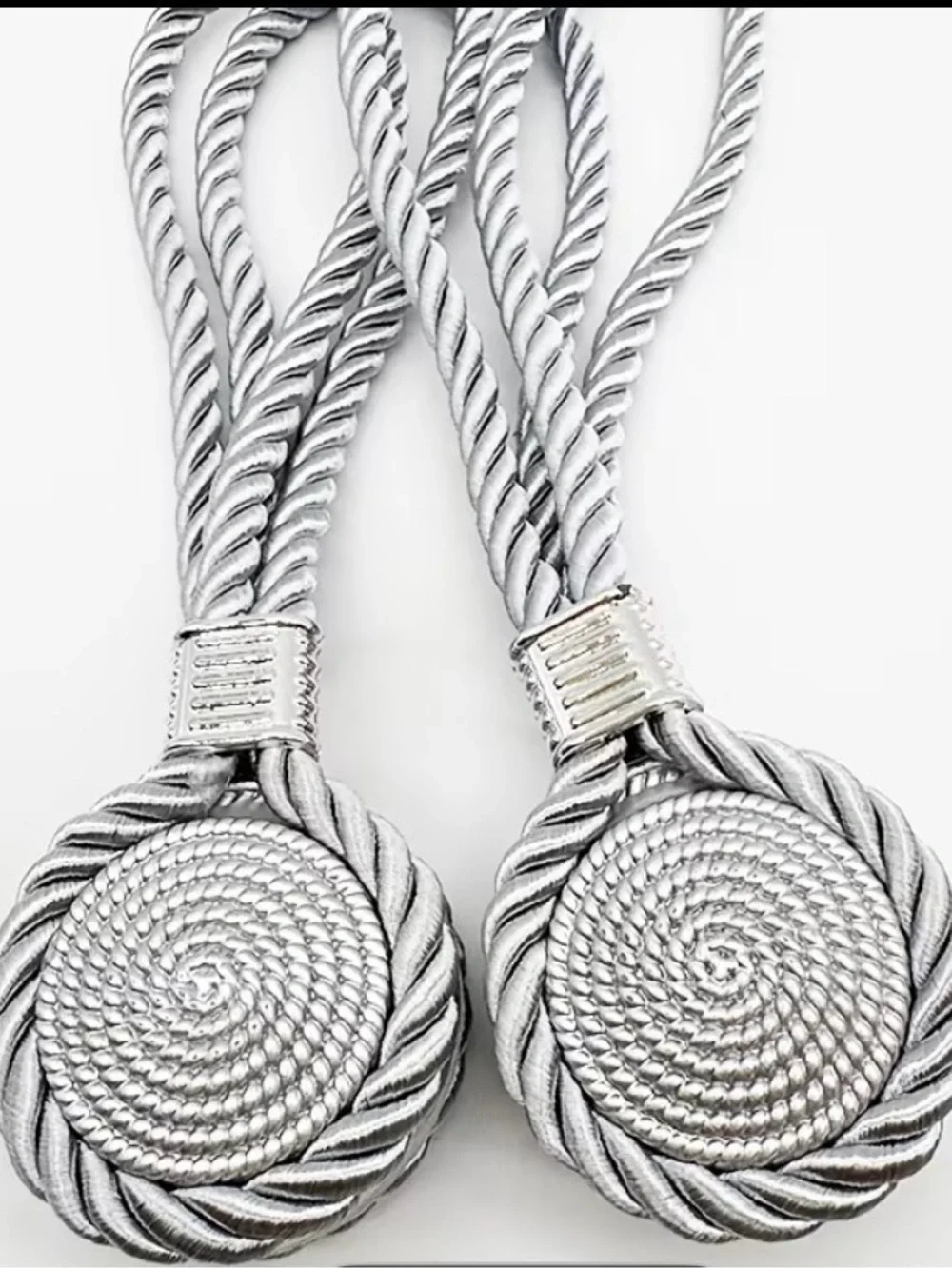 Silver Curtain Tieback set of 2